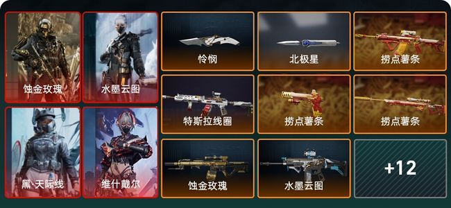 三角洲行动总资产506M 7干员外观 3传说近战 18传说枪械 三角洲巅峰