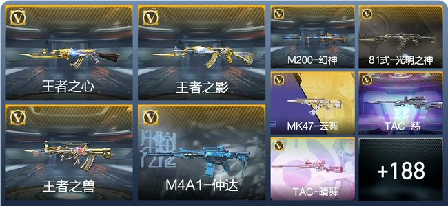 穿越火线：枪战王者14王者武器 197英雄武器 5英雄角色 296万化 枪王SS