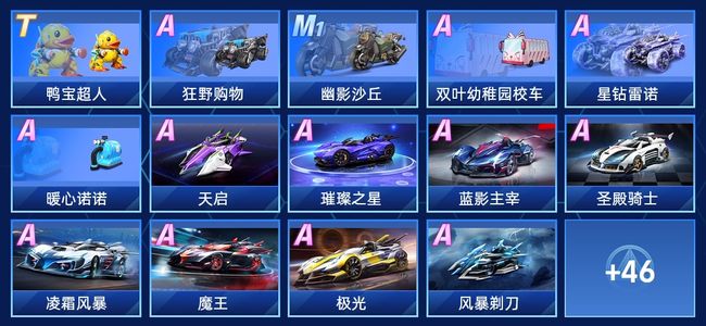 QQ飞车手游V2 1永久T车 46永久A车 60永久赛车 27宠物 男号 铂金