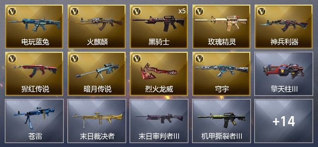 穿越火线（CF）13V武器 1V角色 9皮肤 可排位 传奇