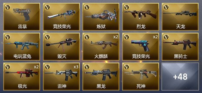 穿越火线（CF）3王者武器 76V武器 1V角色 23皮肤 可排位 新锐