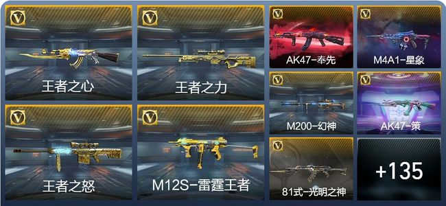 穿越火线：枪战王者V7 11王者武器 144英雄武器 3英雄角色 215万化 大师