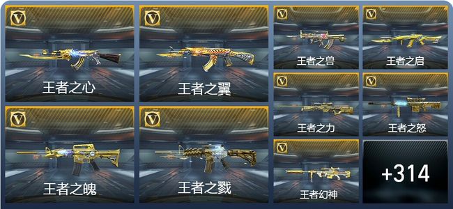 穿越火线：枪战王者V9 47王者武器 348英雄武器 14英雄角色 896万化 大师S