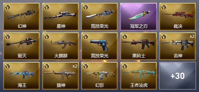 穿越火线（CF）1王者武器 40V武器 1V角色 14皮肤 可排位 传奇