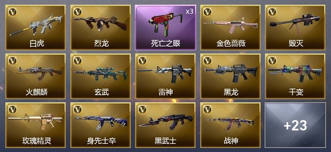 穿越火线（CF）1王者武器 34V武器 15皮肤 可排位 传奇