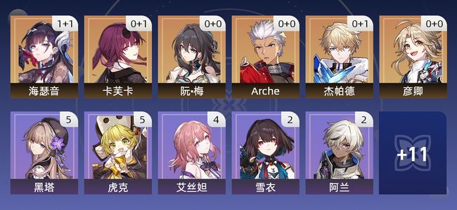 崩坏：星穹铁道10黄 7角色黄 3光锥黄 6五星角色 3五星光锥 64级 女主
