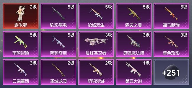 和平精英6载具 14升级枪 9粉装 9尾迹 144枪皮 100套装 56122热力 6印记 王牌