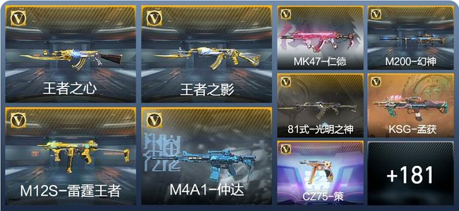 穿越火线：枪战王者V2 6王者武器 190英雄武器 4英雄角色 296万化 枪王S