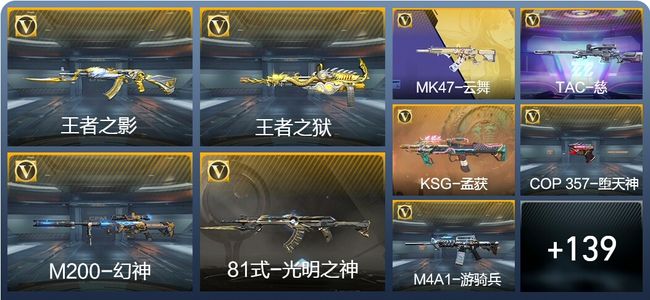 穿越火线：枪战王者V5 6王者武器 148英雄武器 1英雄角色 206万化 枪圣SSS