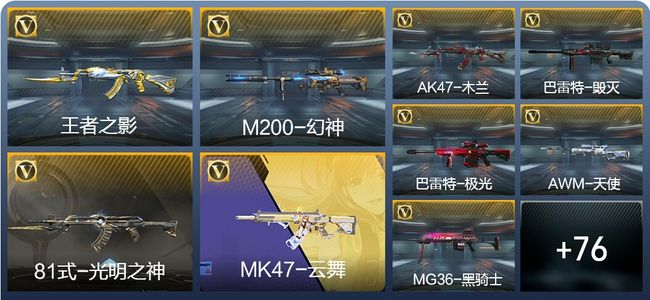 穿越火线：枪战王者4王者武器 85英雄武器 1英雄角色 120万化 专家S