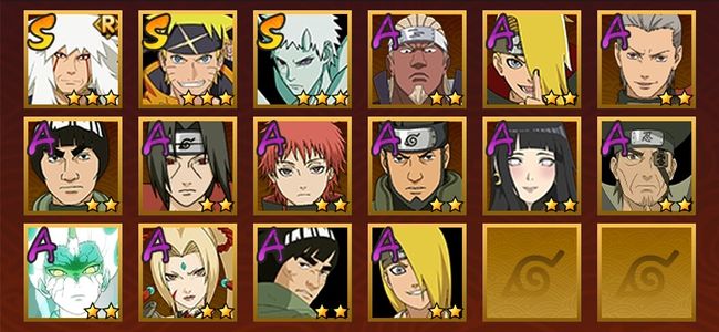 火影忍者V1 3S忍 13A忍 61忍 358S碎片 13通灵 200W战力 前500名 暗部