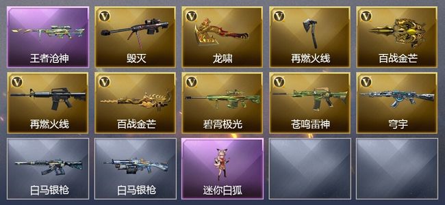 穿越火线（CF）1王者武器 9V武器 5皮肤 可排位 枪王