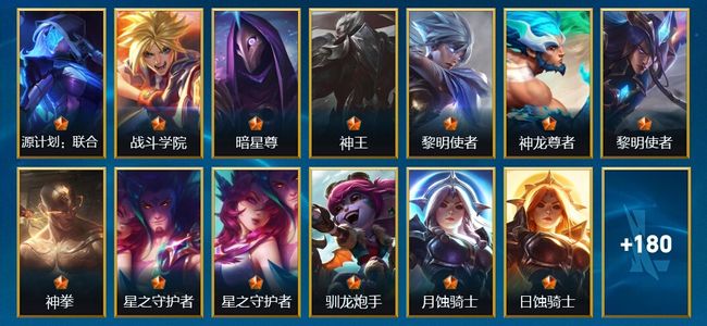 英雄联盟手游（lol手游）23传说 82史诗 193皮肤 133英雄 铂金