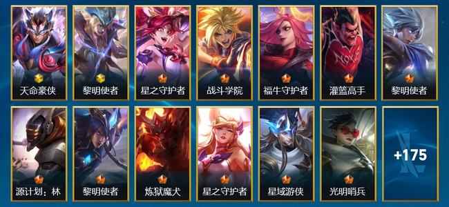 英雄联盟手游（lol手游）2神话 12传说 80史诗 188皮肤 141英雄 王者
