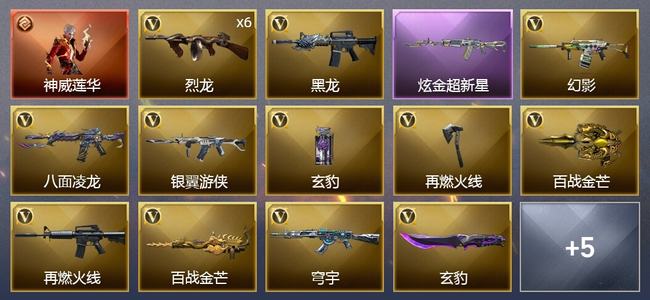 穿越火线（CF）1传说角色 1炫金武器 19V武器 2V角色 5皮肤 可排位 新锐