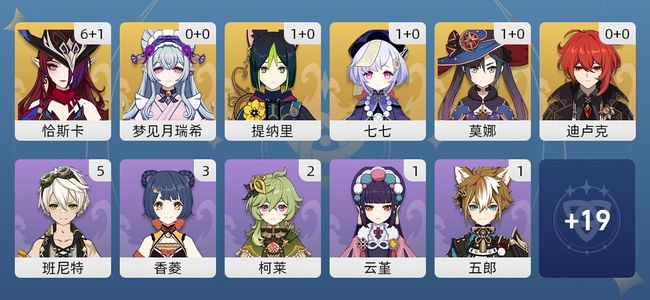 原神18黄 15角色黄 3武器黄 6五星角色 3五星武器 女主 58级