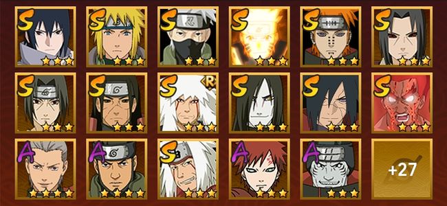 火影忍者V1 14S忍 30A忍 155忍 1740S碎片 14通灵 500W战力 中忍