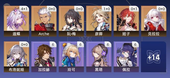 崩坏：星穹铁道19黄 12角色黄 7光锥黄 7五星角色 3五星光锥 62级 女主
