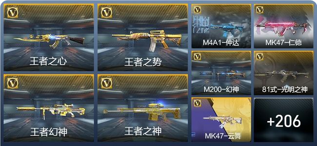 穿越火线：枪战王者V7 26王者武器 239英雄武器 8英雄角色 587万化 枪皇