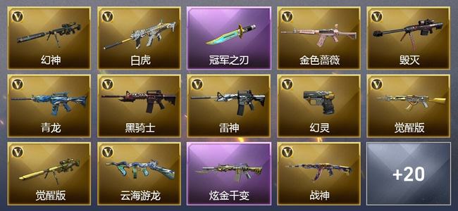 穿越火线（CF）1炫金武器 42V武器 10皮肤 可排位 传奇