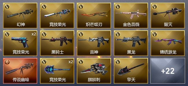 穿越火线（CF）1传说武器 35V武器 1V角色 8皮肤 可排位 新锐