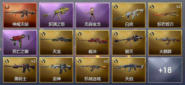 穿越火线（CF）1传说武器 6王者武器 20V武器 3V角色 12皮肤 可排位 枪王