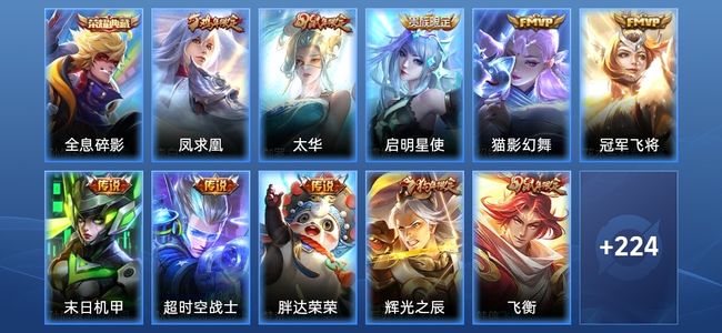 王者荣耀1典藏 8传说 57史诗 235皮肤 119英雄 至尊星耀IV