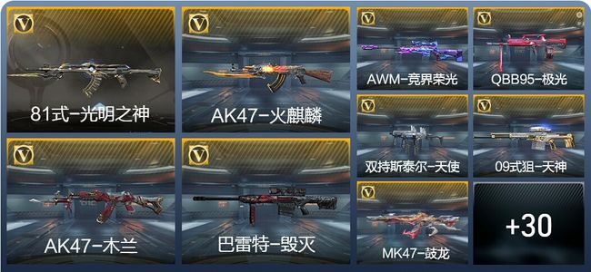 穿越火线：枪战王者1王者武器 39英雄武器 1英雄角色 33万化 新锐