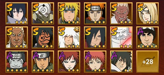 火影忍者V11 11S忍 34A忍 148忍 1664S碎片 22通灵 800W战力 前1000名 见习