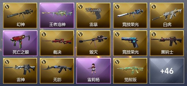 穿越火线（CF）2王者武器 3炫金武器 56V武器 3V角色 19皮肤 可排位