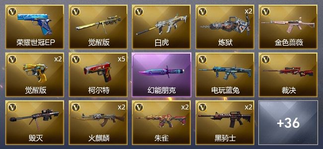 穿越火线（CF）5王者武器 52V武器 1V角色 20皮肤 可排位 新锐