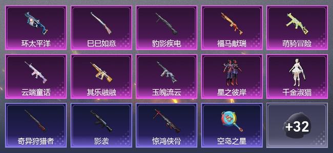 和平精英0载具 0升级枪 2粉装 0尾迹 130套装 0热力 8印记