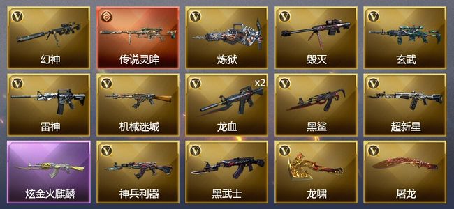 穿越火线（CF）1传说武器 1炫金武器 15V武器 3皮肤 可排位 新锐