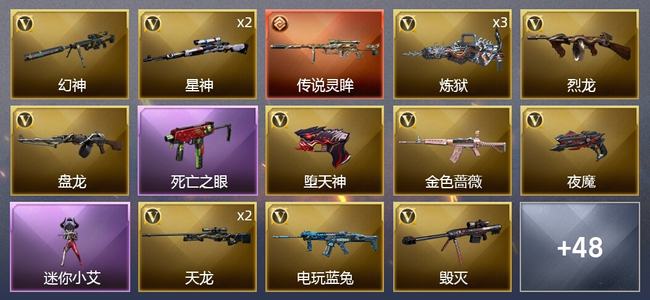 穿越火线（CF）1传说武器 3炫金武器 80V武器 1V角色 19皮肤 不可排位 新锐