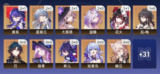 崩坏：星穹铁道61黄 40角色黄 21光锥黄 20五星角色 10五星光锥 70级 男主