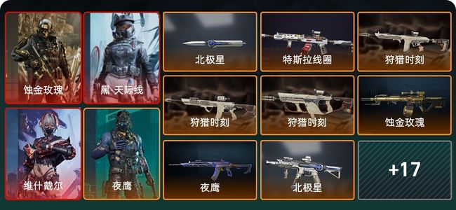 三角洲行动总资产112.9M 6干员外观 1近战 24传说枪械 烽火：铂金 战场：