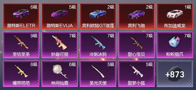 和平精英【苹果版】19载具 46升级枪 46粉装 15飞行器 491枪皮 335套装 255158热力 21印记 星钻