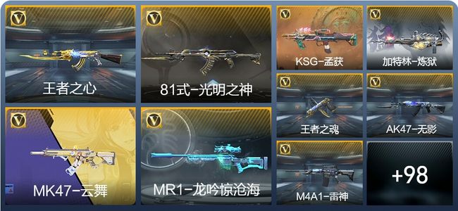 穿越火线：枪战王者3王者武器 107英雄武器 6英雄角色 128万化 枪王SSS