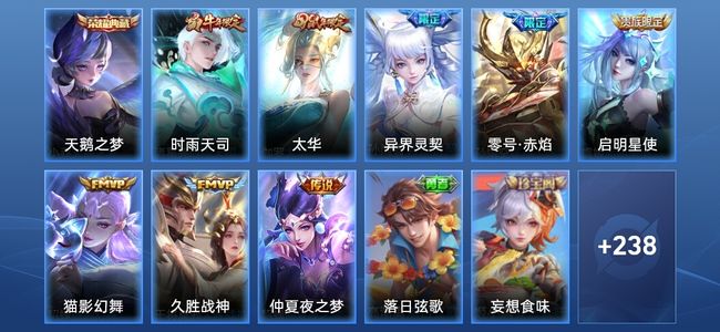 王者荣耀V8 1典藏 8传说 72史诗 249皮肤 至尊星耀IV