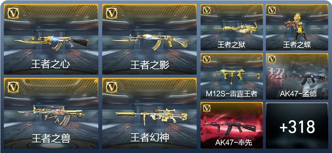 穿越火线：枪战王者V8 22王者武器 327英雄武器 10英雄角色 745万化 大师