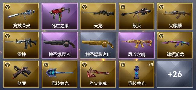 穿越火线（CF）1王者武器 21V武器 2V角色 7皮肤 可排位 新锐
