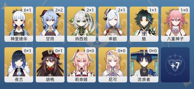 原神61黄 48角色黄 13武器黄 18五星角色 12五星武器 男主 0级