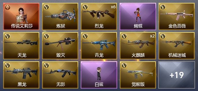 穿越火线（CF）1传说角色 1王者武器 37V武器 1V角色 8皮肤 可排位 新锐