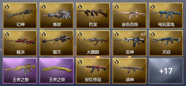 穿越火线（CF）2王者武器 27V武器 16皮肤 可排位 新锐
