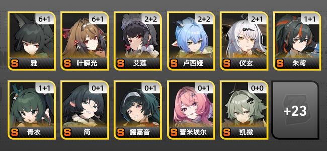 绝区零72黄 55角色黄 21S角色 15S音擎 8S邦布 女主 60