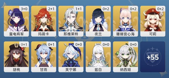 原神57黄 44角色黄 13武器黄 27五星角色 10五星武器 女主 60级