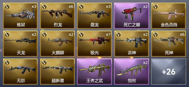 穿越火线（CF）11王者武器 3炫金武器 51V武器 1V角色 11皮肤 可排位 新锐