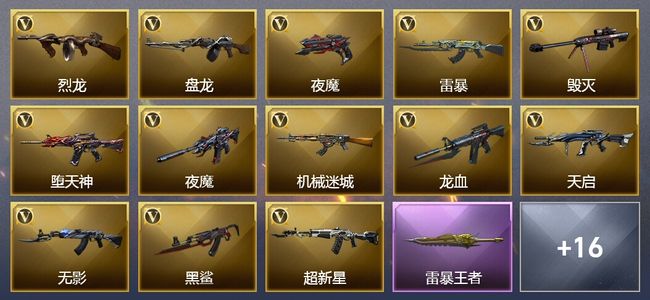 穿越火线（CF）18王者武器 11炫金武器 217V武器 14V角色 可排位 新锐