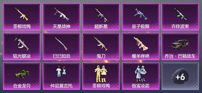 和平精英2载具 9升级枪 9粉装 223枪皮 143套装 100热力 15印记 白银