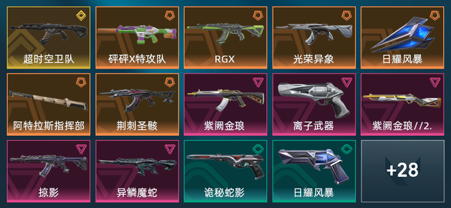 无畏契约6橙皮 1金皮 5紫皮 42皮肤 14600皮肤总价值 700已用源晶 铂金
